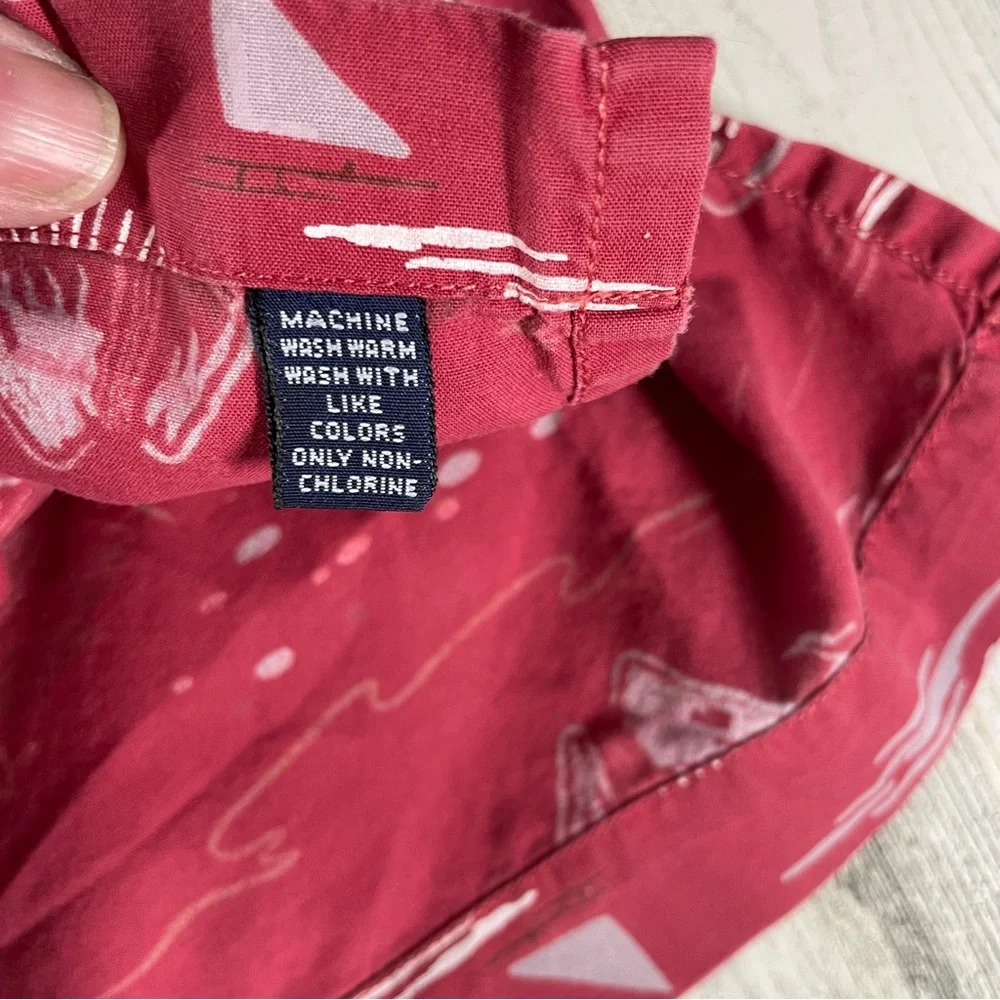 VINTAGE POLO RALPH LAUREN HAWAIIAN SHIRT SIZE L 1990s RED LUAU CORAL FISH SURF